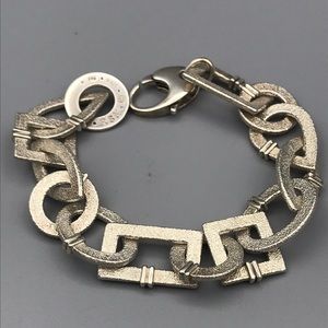Heavy Textured Geometric Sterling Sliver Bracelet